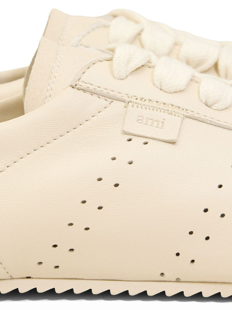 Ami Paris Soft white cowhide sneakers | Urbalenti™ NYC