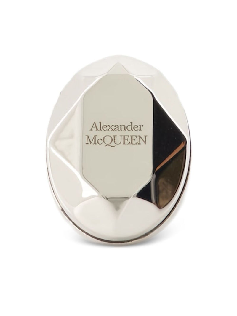 Alexander McQueen The Faceted Stone Ring - Silver | Urbalenti | Urbalent... | Urbalenti™ NYC
