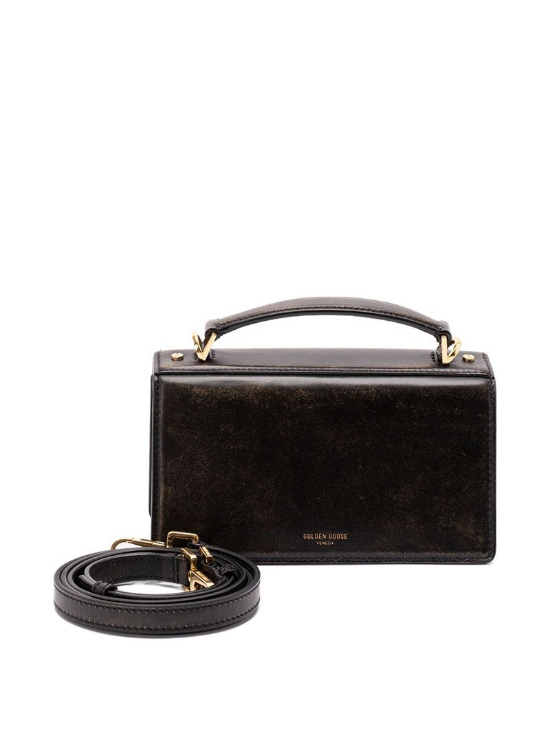 Golden Goose Venezia Bag in boarded leather with gold details | Urbalent... | Urbalenti™ NYC