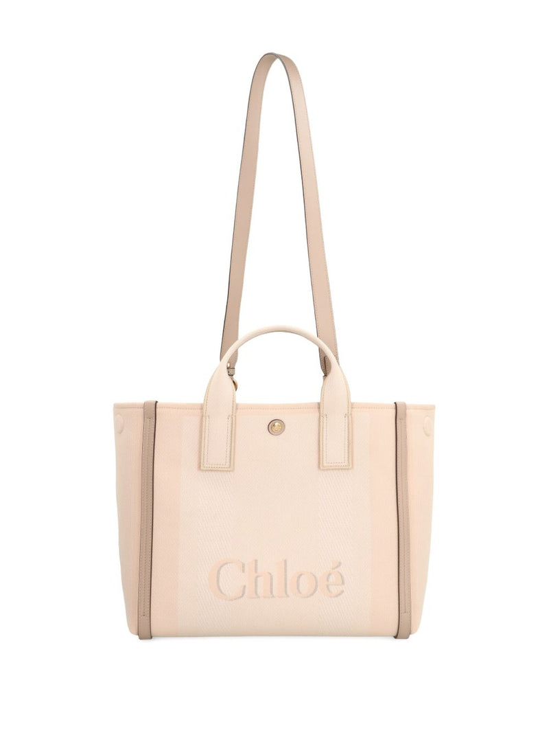 Chloé Carry canvas tote bag - Leather Embroidered - Style Y-AI25 | Urbalenti™ NYC