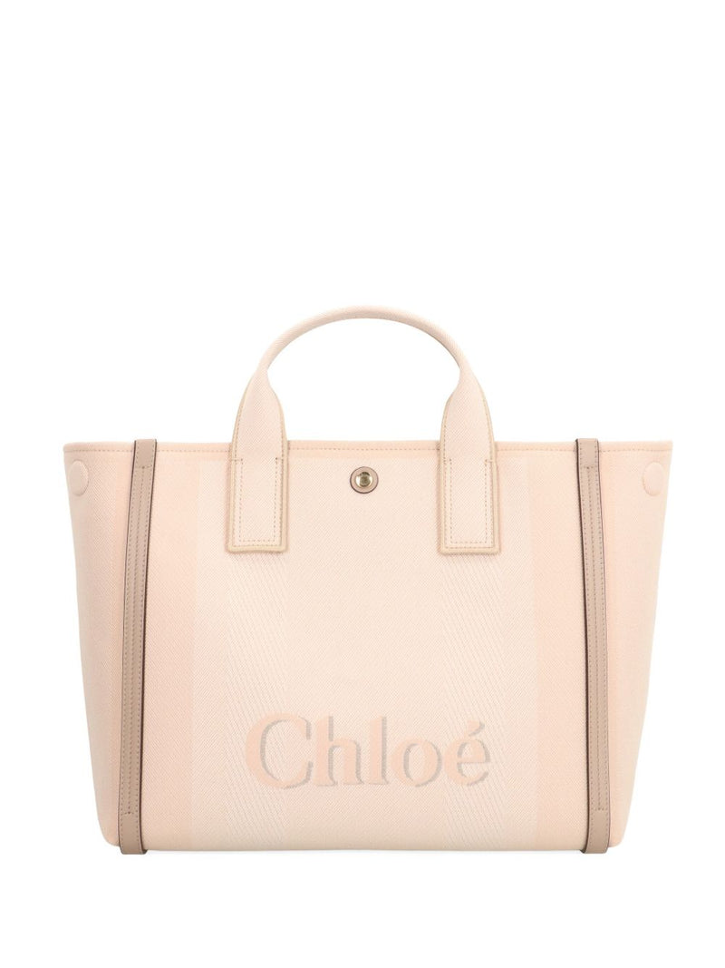 Chloé Carry canvas tote bag - Leather Embroidered - Style Y-AI25 | Urbalenti™ NYC