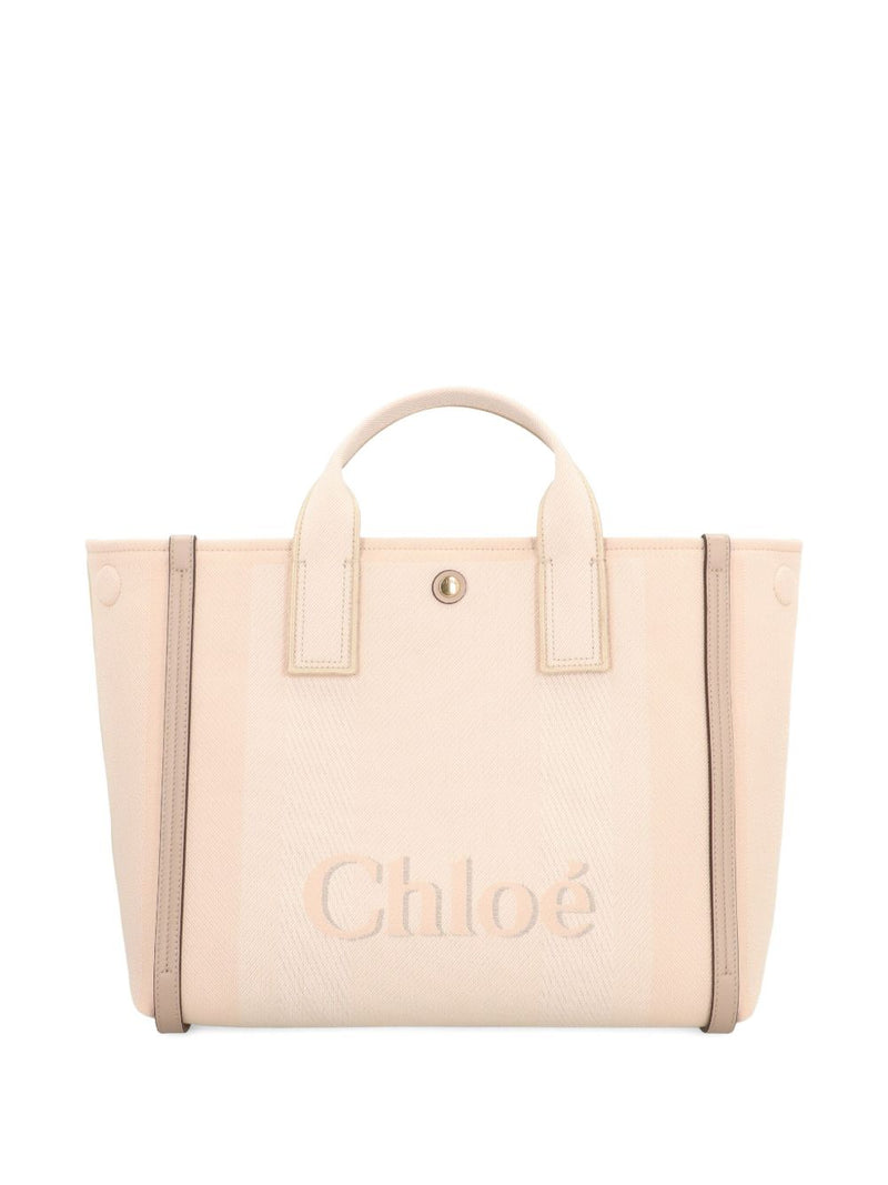 Chloé Carry canvas tote bag - Leather Embroidered - Style Y-AI25 | Urbalenti™ NYC
