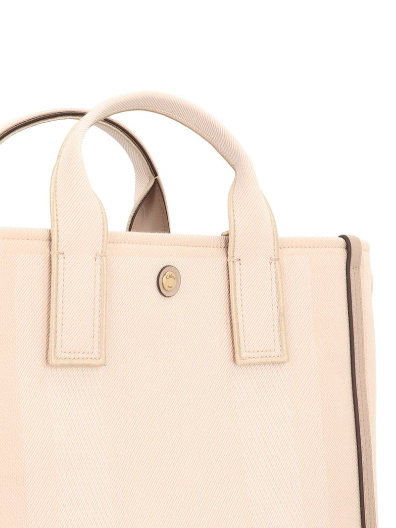 Chloé Carry canvas tote bag - Leather Embroidered - Style Y-AI25 | Urbalenti™ NYC