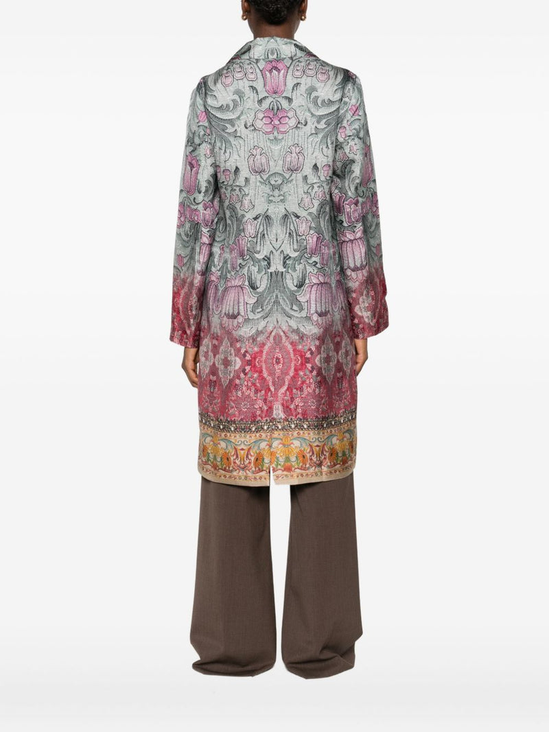 Pierre Louis Mascia Pierre Louis Mascia Silk printed single-breasted coat