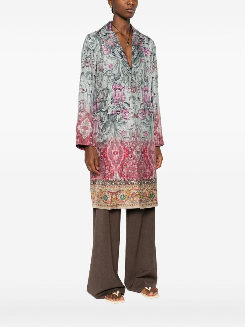 Pierre Louis Mascia Pierre Louis Mascia Silk printed single-breasted coat