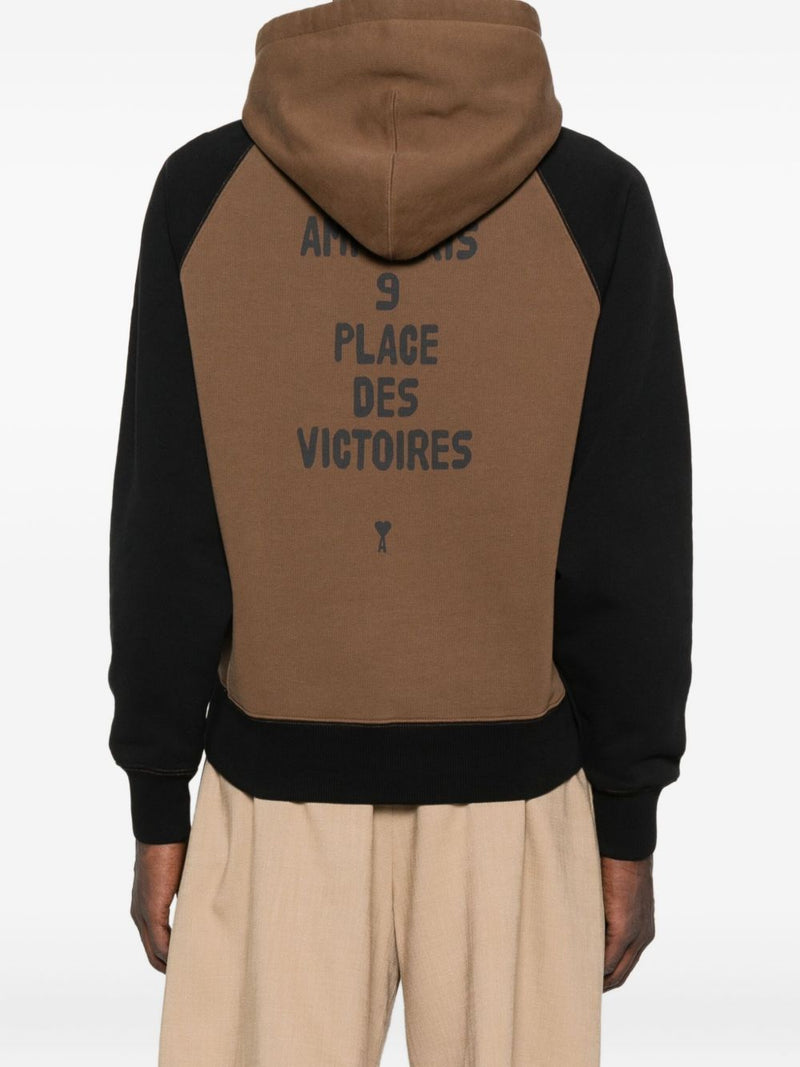 Ami Paris Cotton colorblock hoodie | Urbalenti™ NYC