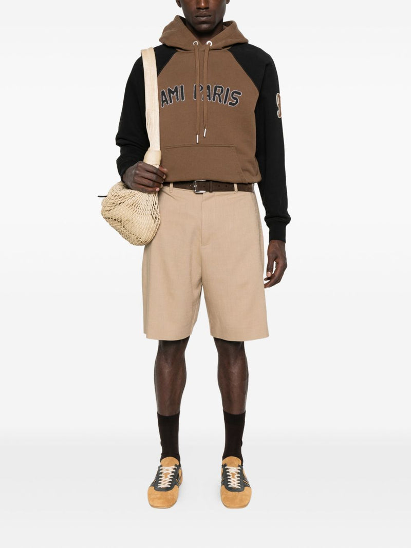 Ami Paris Cotton colorblock hoodie | Urbalenti™ NYC