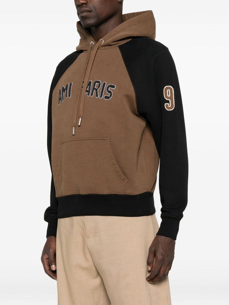 Ami Paris Cotton colorblock hoodie | Urbalenti™ NYC