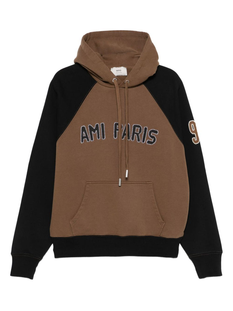 Ami Paris Cotton colorblock hoodie | Urbalenti™ NYC