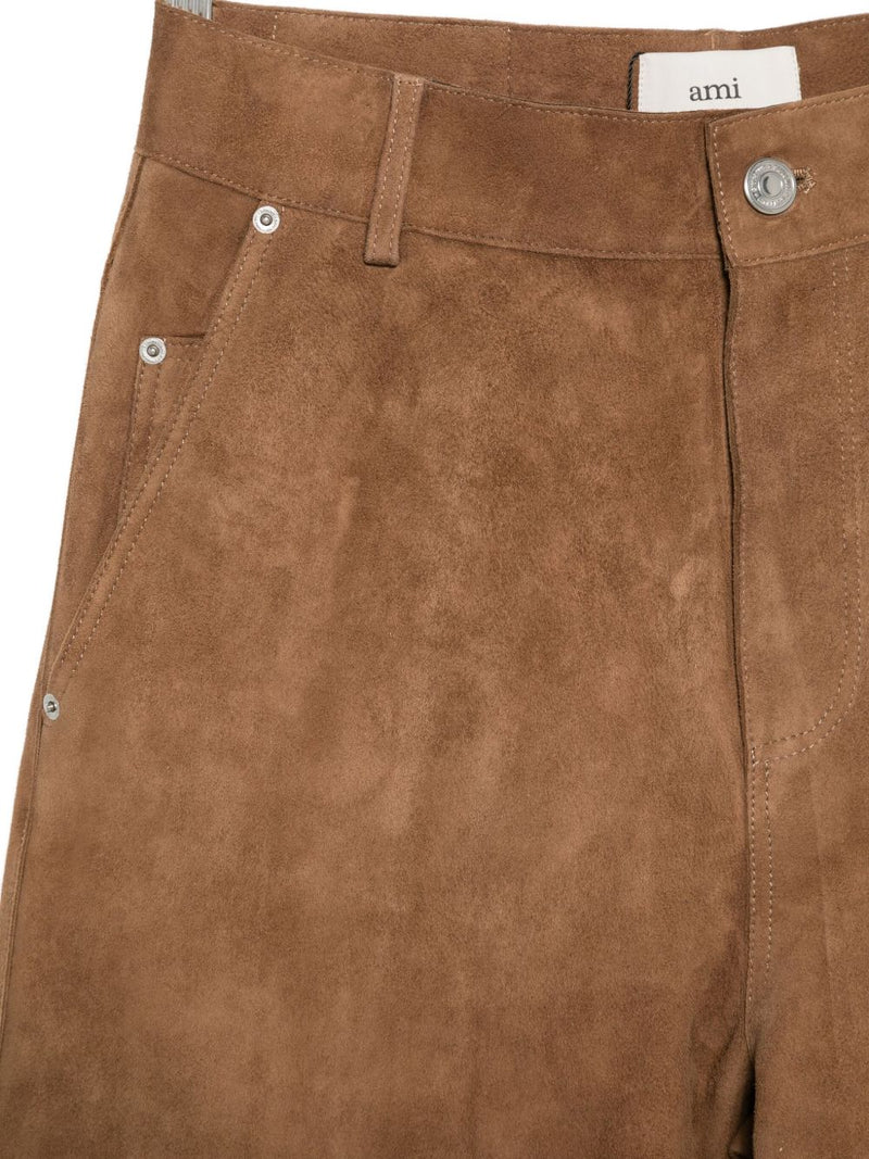 Ami Paris Suede leather trousers | Urbalenti™ NYC