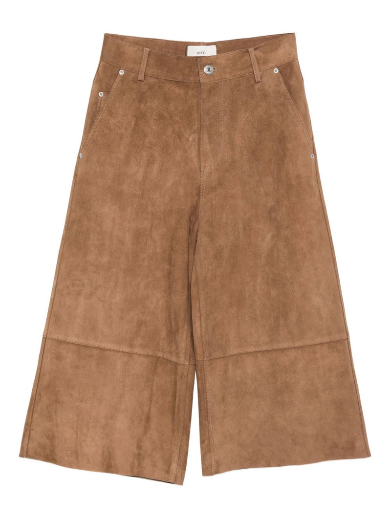 Ami Paris Suede leather trousers | Urbalenti™ NYC