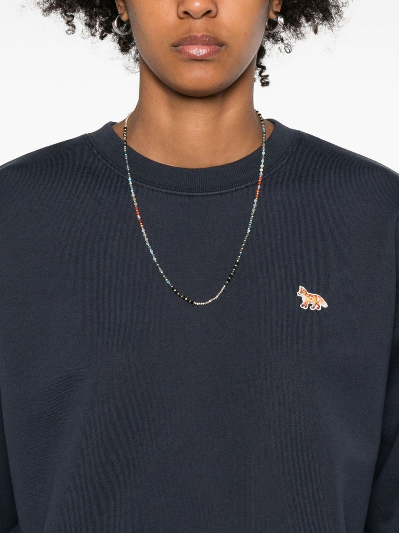 Maison Kitsuné Maison Kitsuné Fox-embroidered cotton sweatshirt