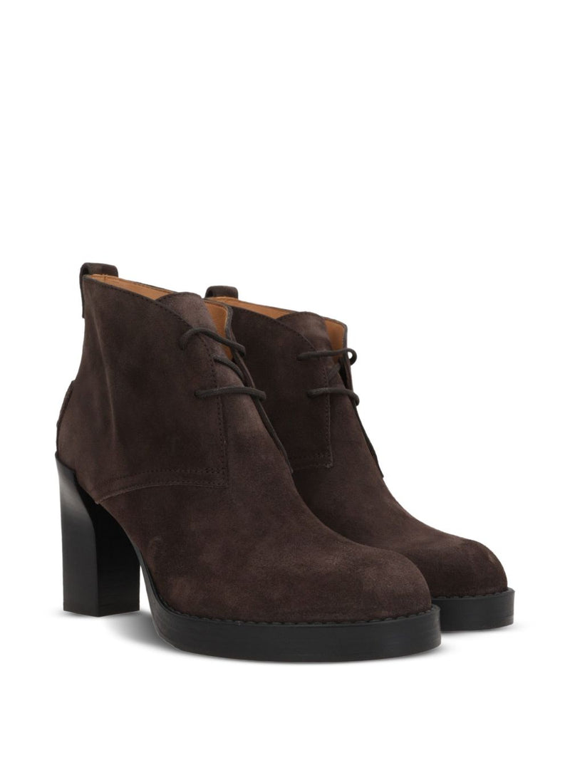 Tod'S Suede lace-up ankle boots - Brown Round Toe | Urbalenti | Urbalent... | Urbalenti™ NYC