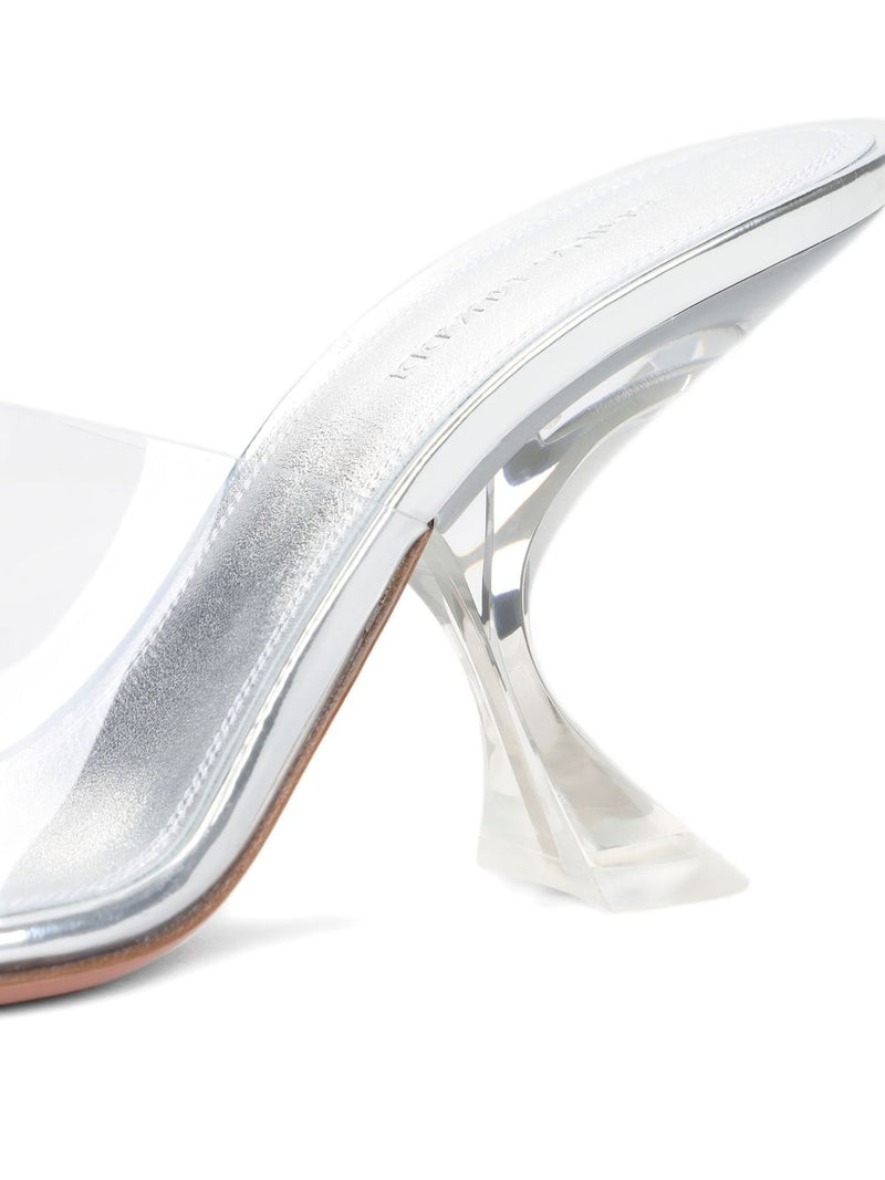 Amina Muaddi Taylor Glass Slipper 90 Transparent Pvc | Urbalenti™ NYC