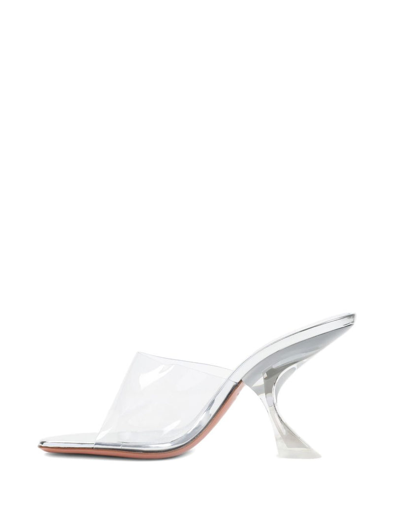 Amina Muaddi Taylor Glass Slipper 90 Transparent Pvc | Urbalenti™ NYC