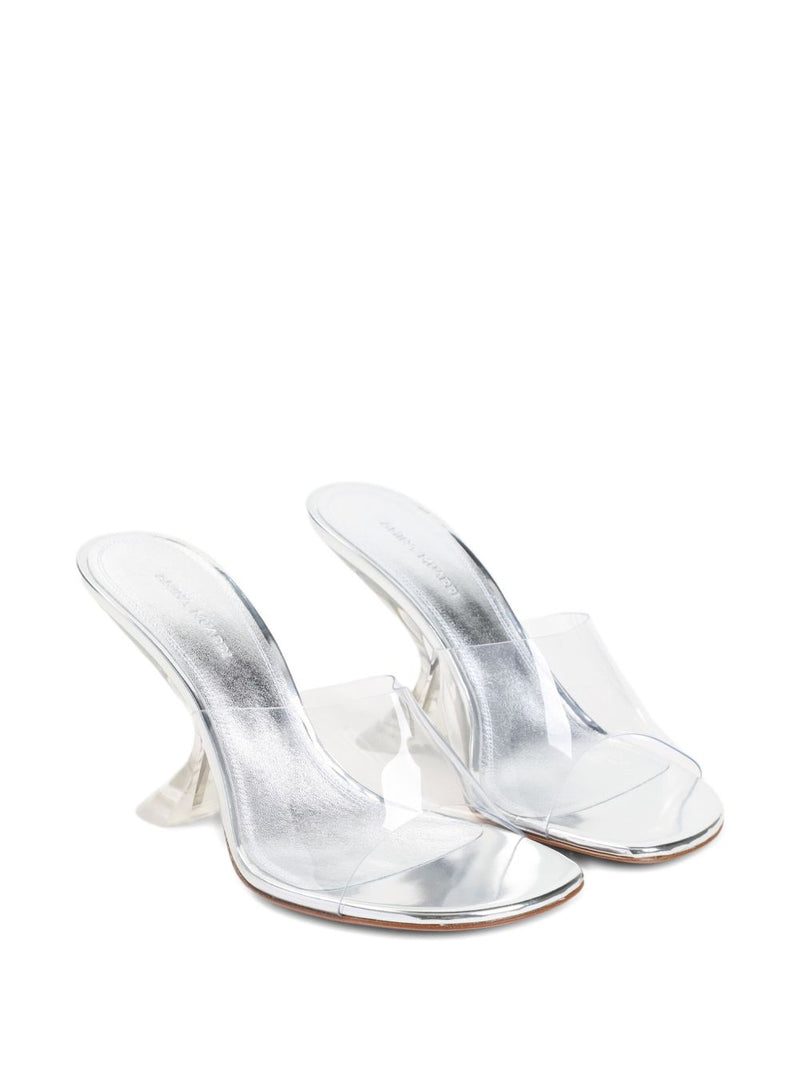 Amina Muaddi Taylor Glass Slipper 90 Transparent Pvc | Urbalenti™ NYC
