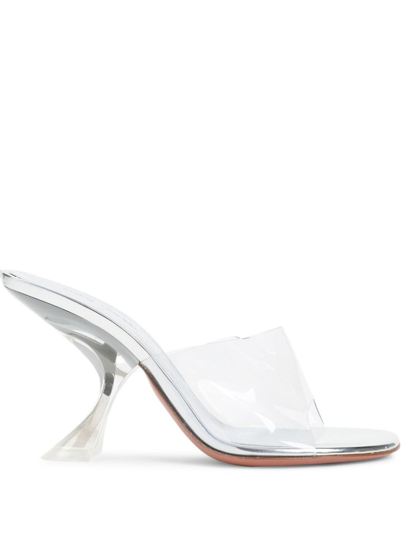 Amina Muaddi Taylor Glass Slipper 90 Transparent Pvc | Urbalenti™ NYC
