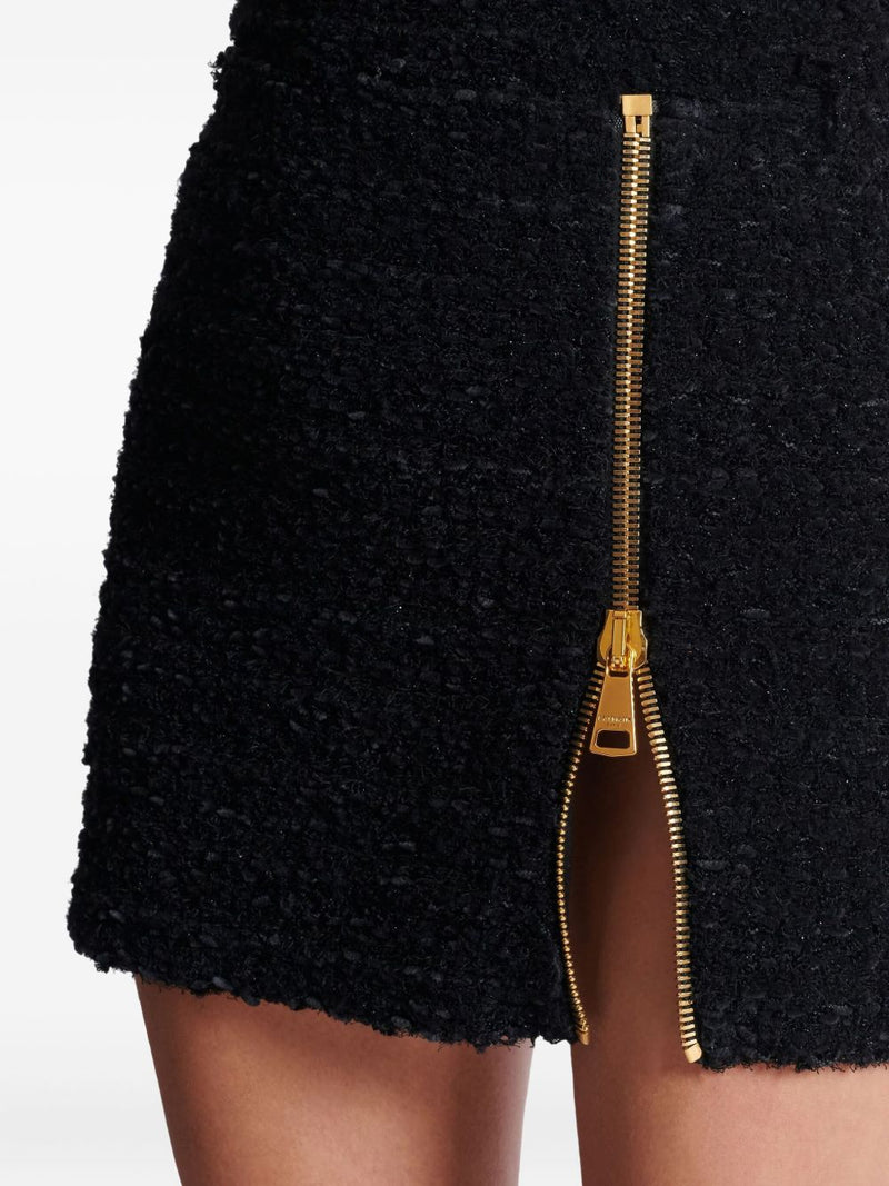 Balmain Balmain Short zipped tweed skirt