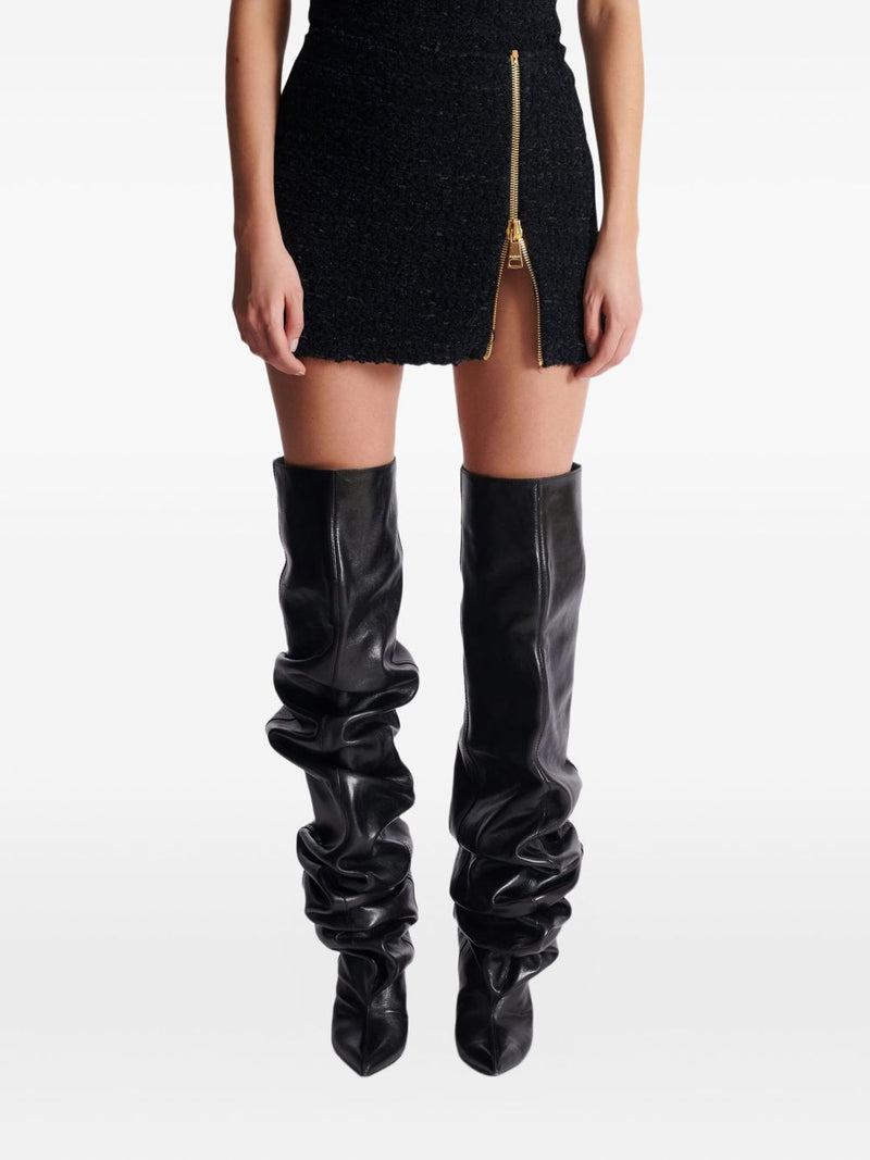 Balmain Balmain Short zipped tweed skirt
