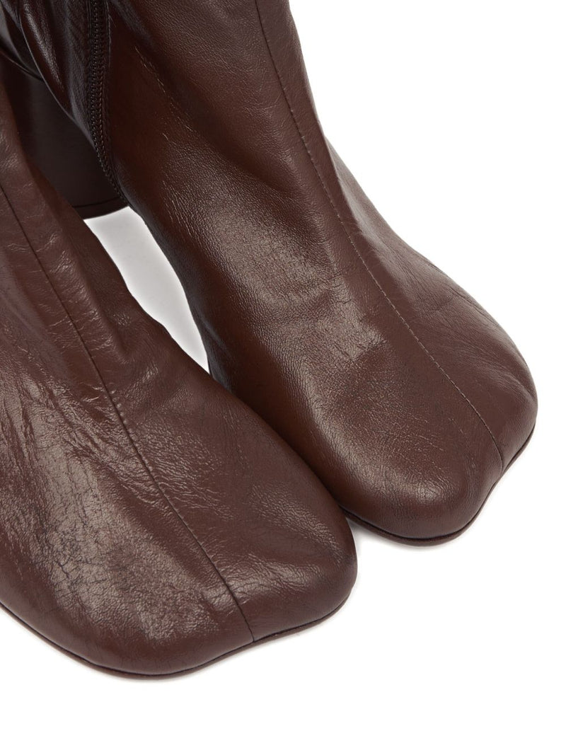 MM6 Maison Margiela 90mm leather ankle boots | Urbalenti™ NYC