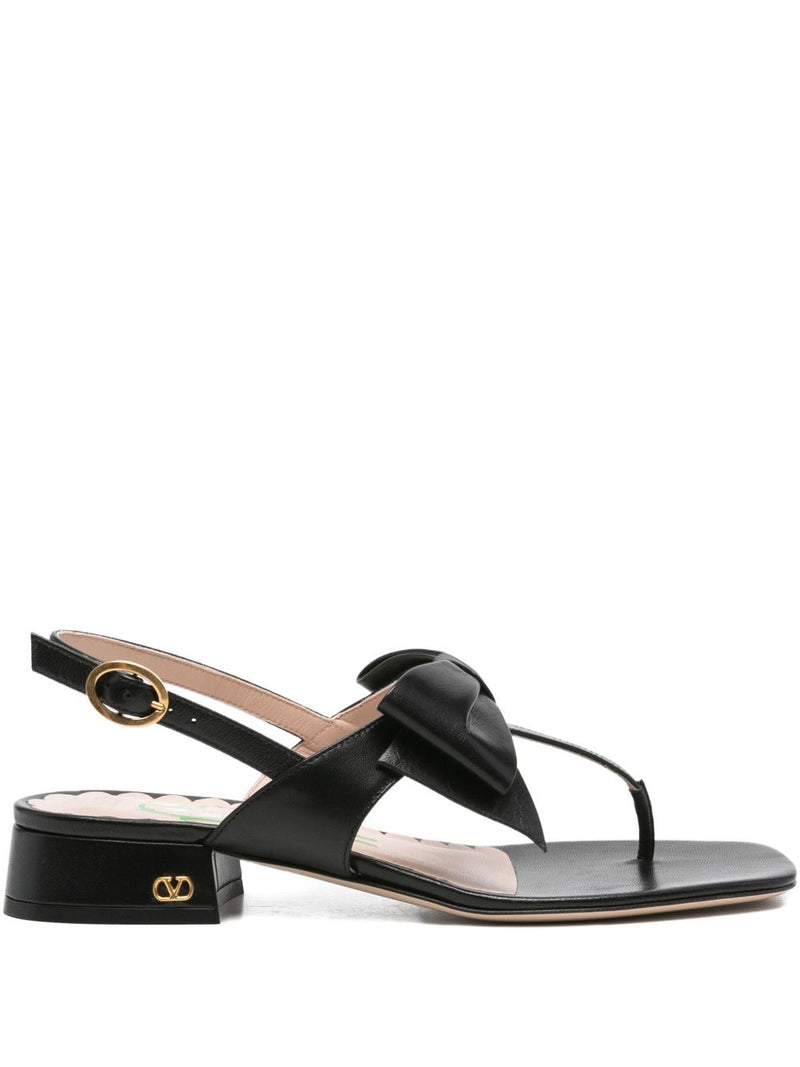Valentino Garavani Bowow leather thong sandals | Urbalenti™ NYC