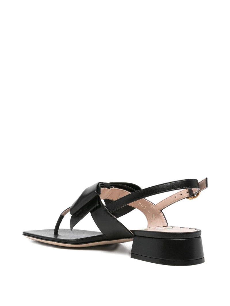 Valentino Garavani Bowow leather thong sandals | Urbalenti™ NYC