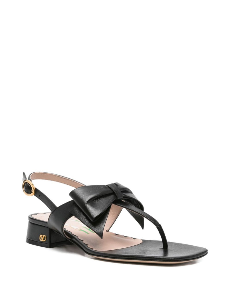 Valentino Garavani Bowow leather thong sandals | Urbalenti™ NYC