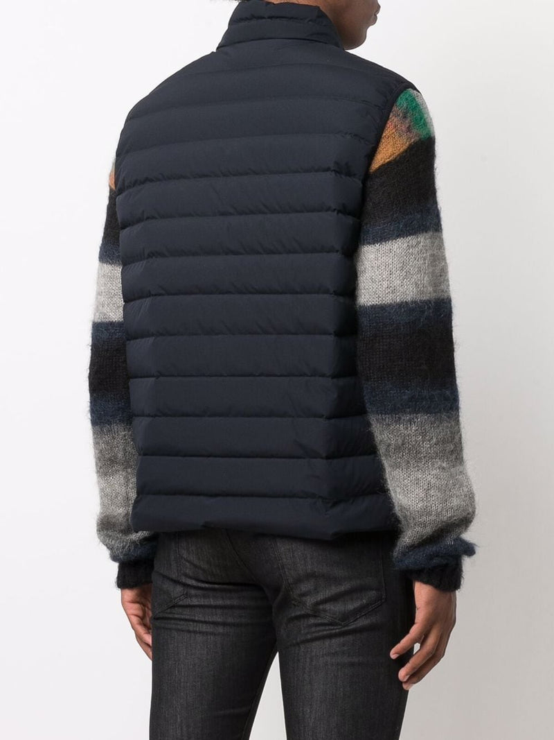 Emporio Armani Full-zip, sleeveless quilted nylon down jacket with eagle... | Urbalenti™ NYC