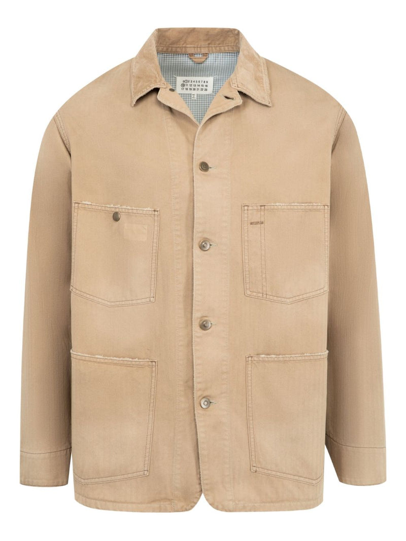 Maison Margiela Herringbone-weave shirt jacket | Urbalenti™ NYC