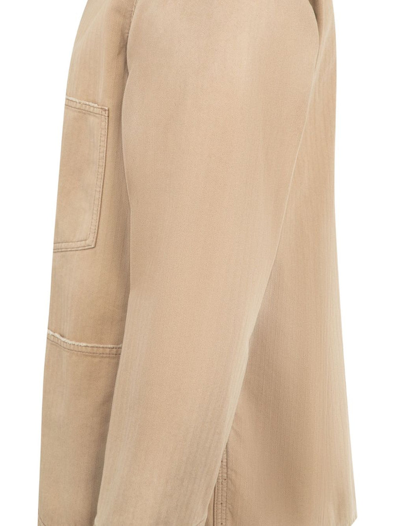 Maison Margiela Herringbone-weave shirt jacket | Urbalenti™ NYC