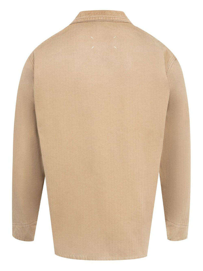 Maison Margiela Herringbone-weave shirt jacket | Urbalenti™ NYC