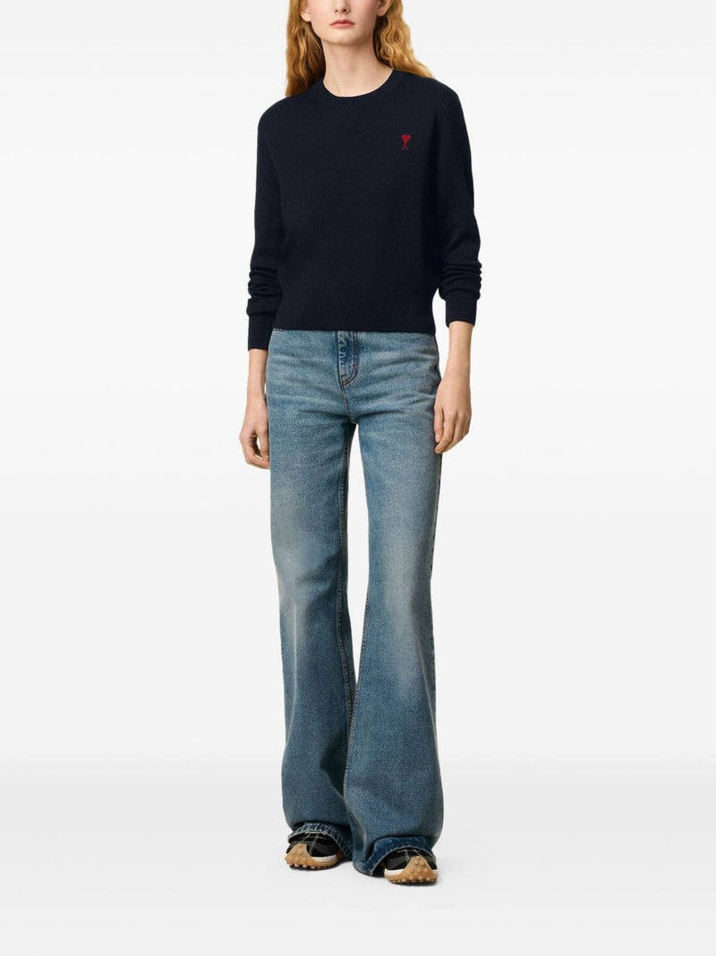 Ami Paris Sweaters Blue - Black Wool | Urbalenti™ NYC