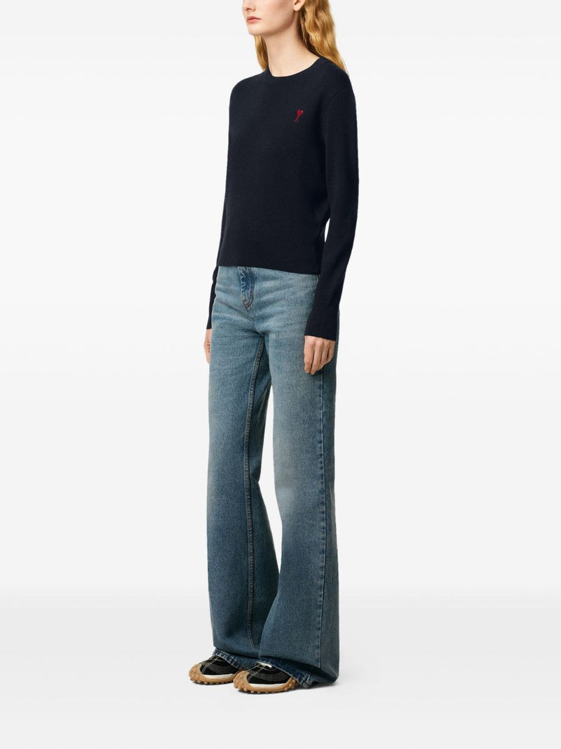 Ami Paris Sweaters Blue - Black Wool | Urbalenti™ NYC