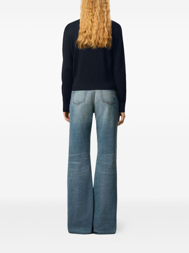 Ami Paris Sweaters Blue - Black Wool | Urbalenti™ NYC
