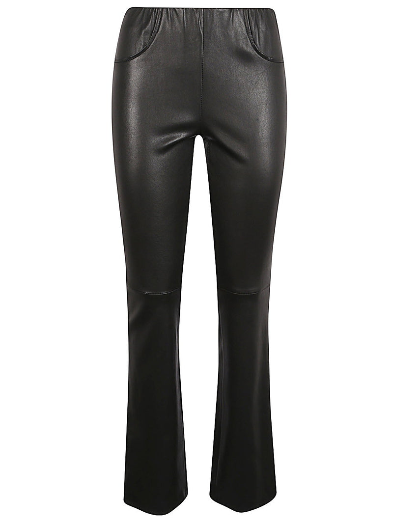 Via Masini 80 Via Masini 80 Leather flared leg trousers