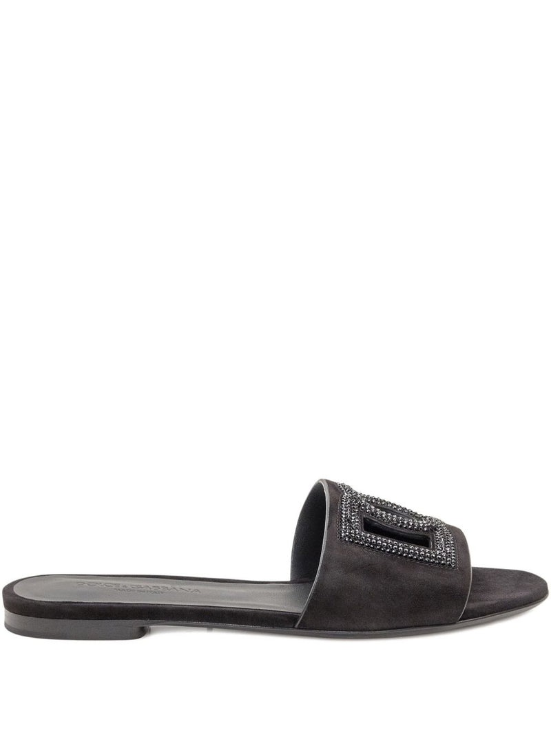 Dolce & Gabbana Suede and thermo-rhinestone slipper | Ur... | Urbalenti™ NYC