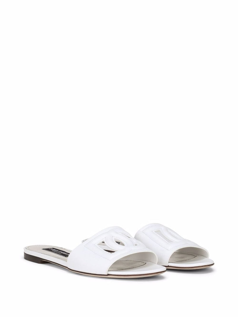 Dolce & Gabbana -DG Millennials logo slides in white calf... | Urbalenti™ NYC