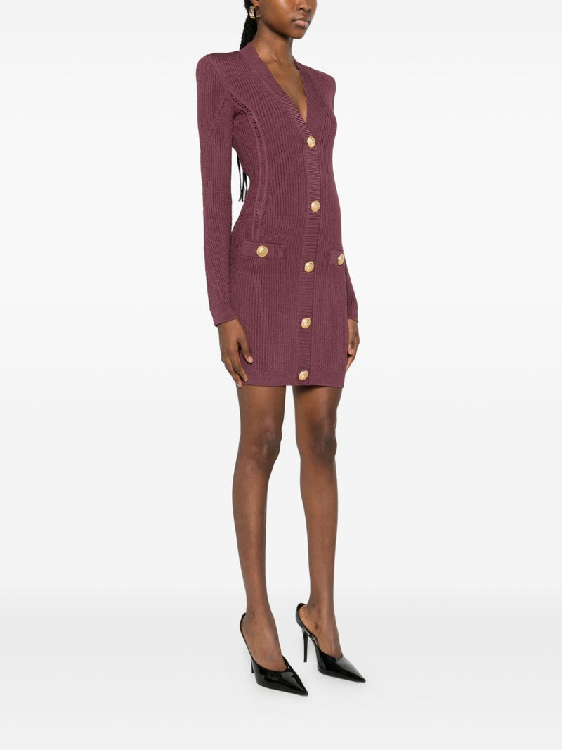 Balmain Balmain V-Neck Knitted Mini Dress