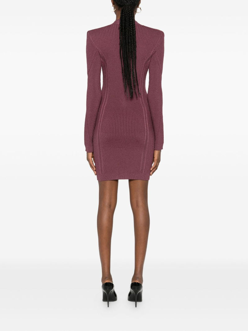 Balmain Balmain V-Neck Knitted Mini Dress