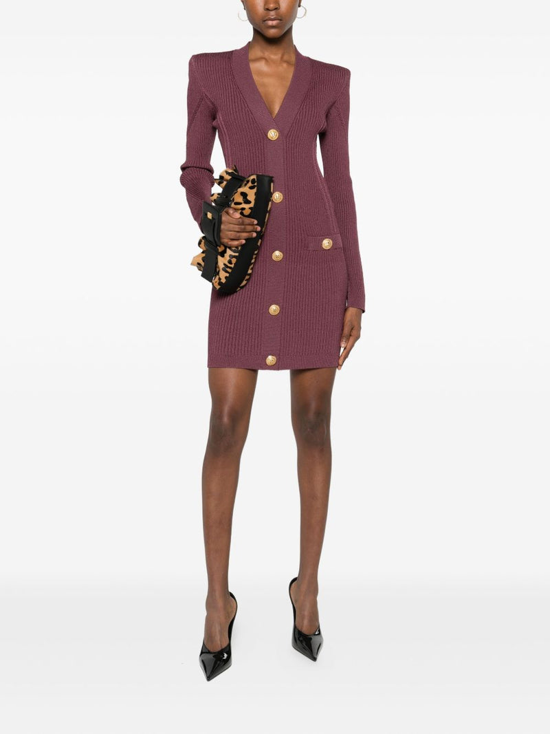 Balmain Balmain V-Neck Knitted Mini Dress