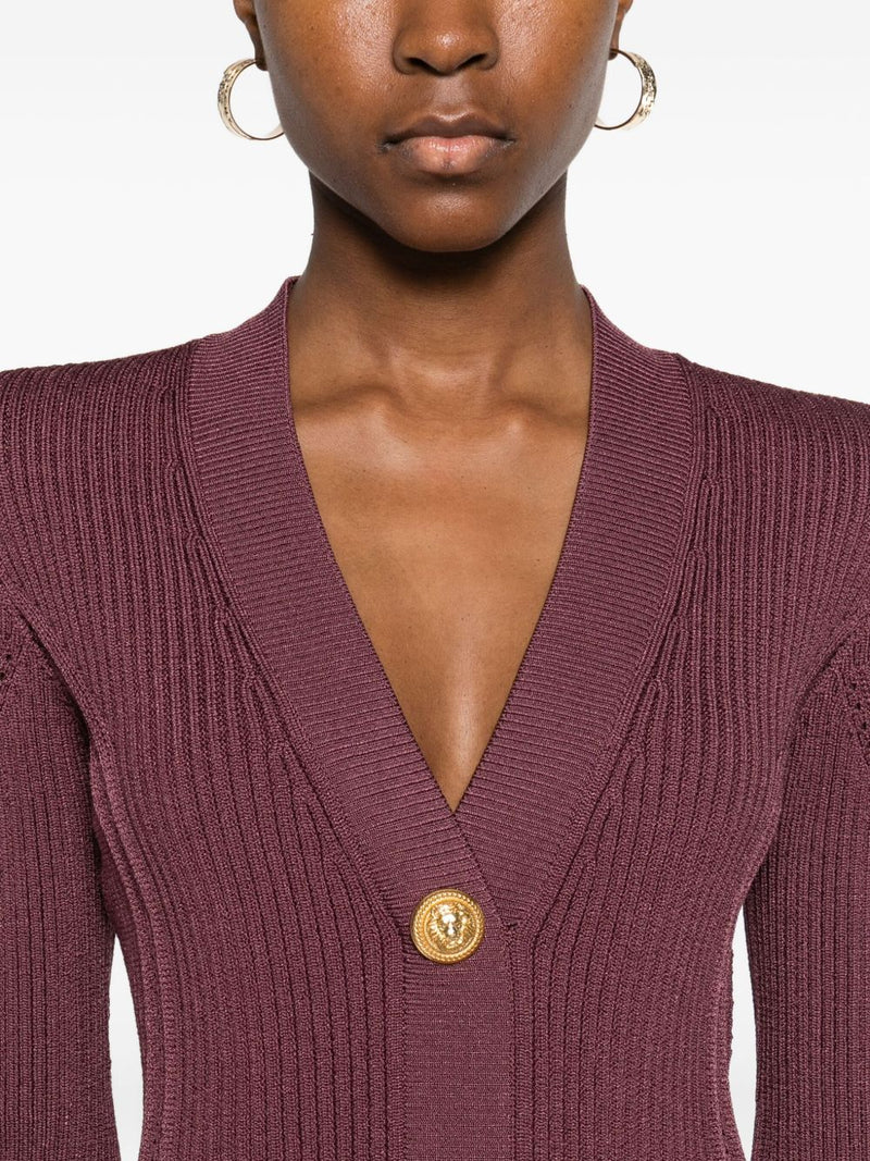 Balmain Balmain V-Neck Knitted Mini Dress