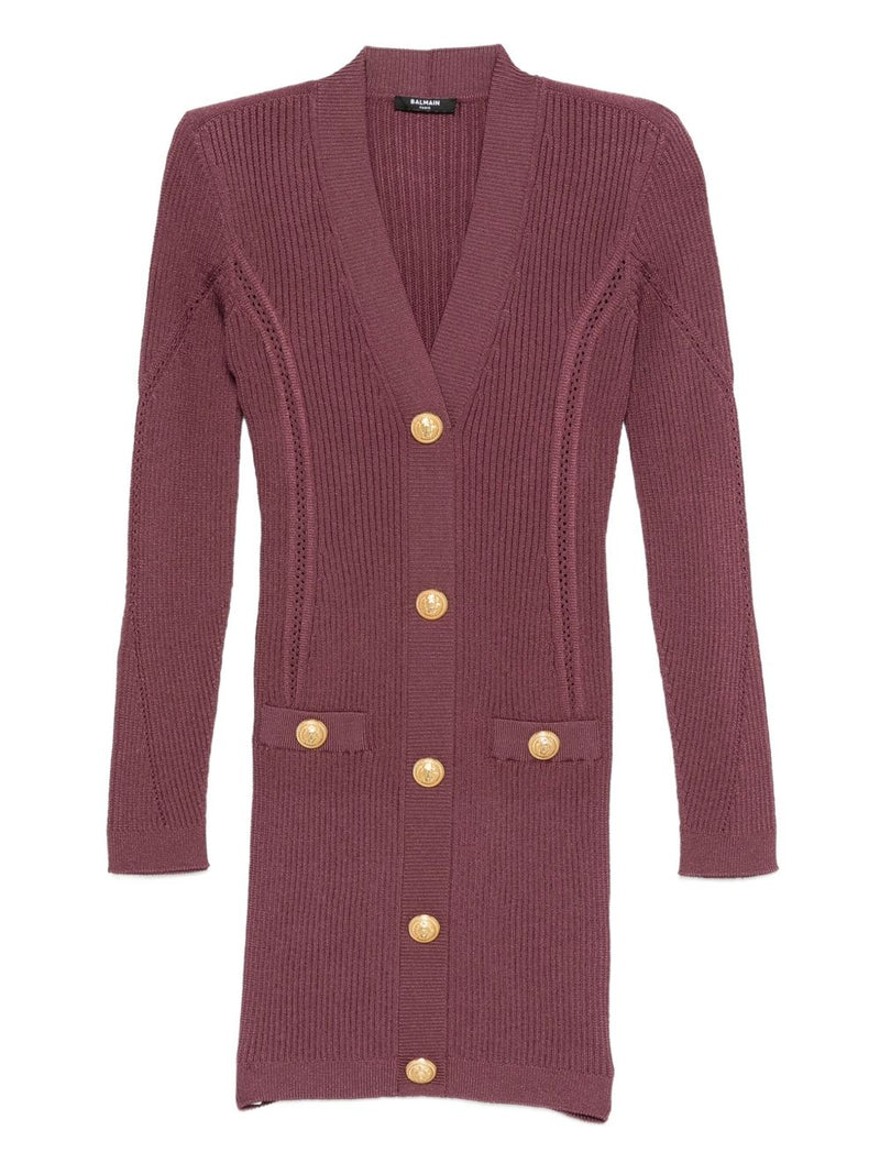Balmain Balmain V-Neck Knitted Mini Dress