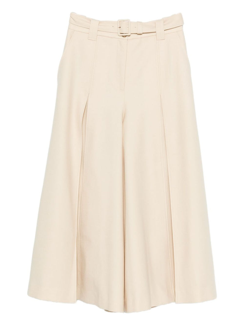 Zimmermann Zimmermann Belted Wide-Leg Wool Blend Trousers
