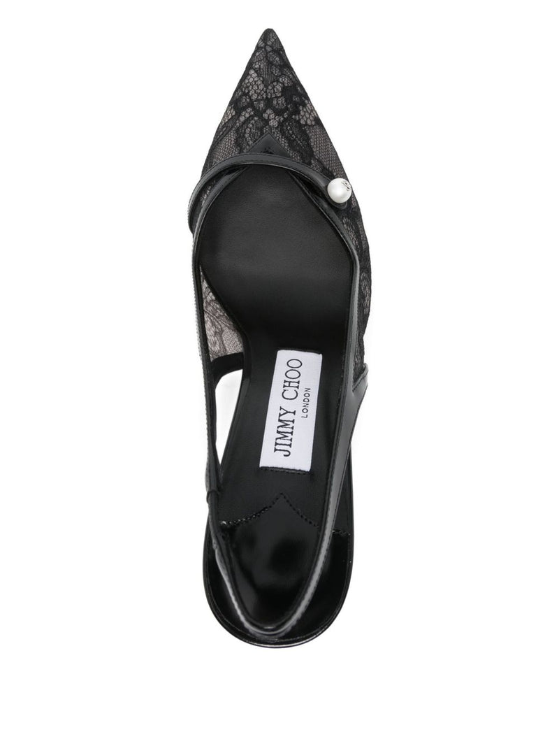 Jimmy Choo Amita 45 patent leather slingback pumps | Urbalenti™ NYC