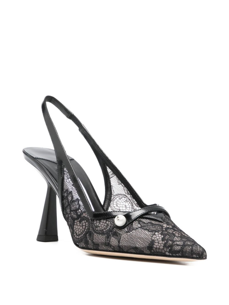 Jimmy Choo Amita 45 patent leather slingback pumps | Urbalenti™ NYC