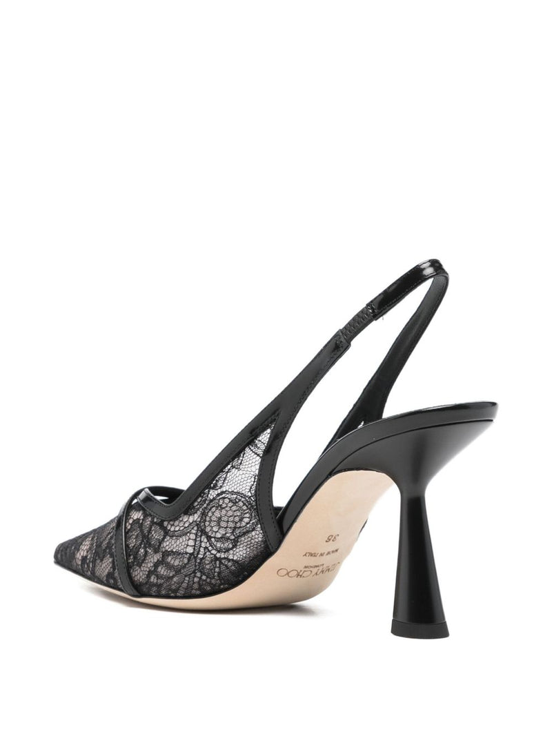 Jimmy Choo Amita 45 patent leather slingback pumps | Urbalenti™ NYC