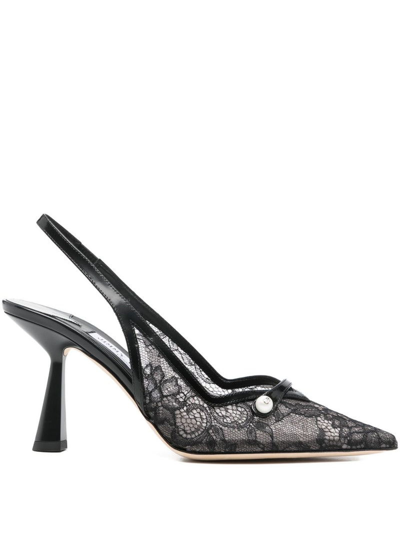 Jimmy Choo Amita 45 patent leather slingback pumps | Urbalenti™ NYC