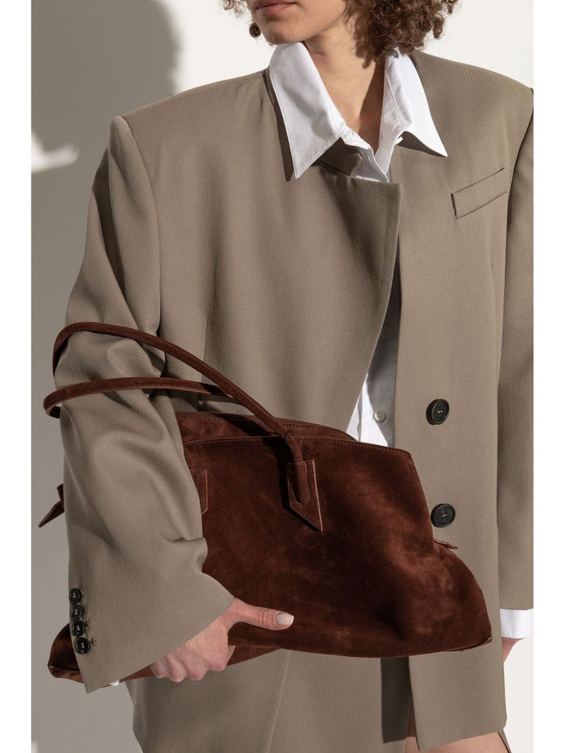 The Attico ''La Passeggiata Medium'' Light Chocolate Top Handle | Urbalenti™ NYC
