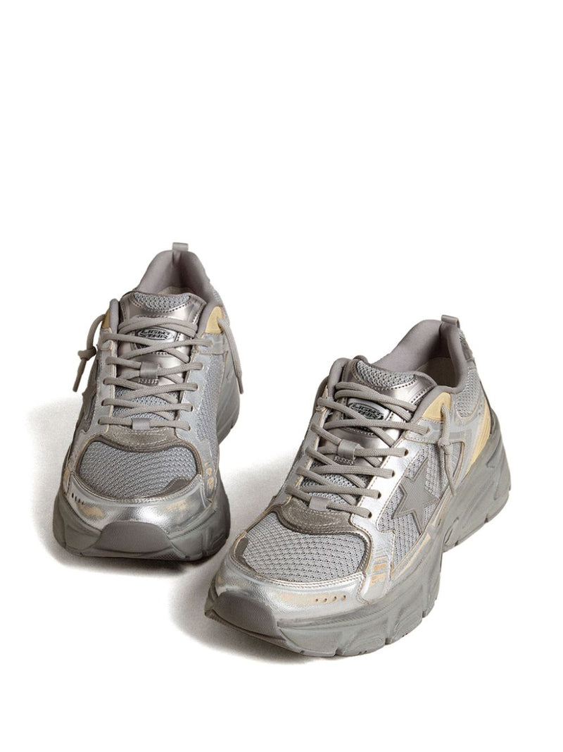 Golden Goose Stardan in white leather and glitter | Urbalenti™ NYC