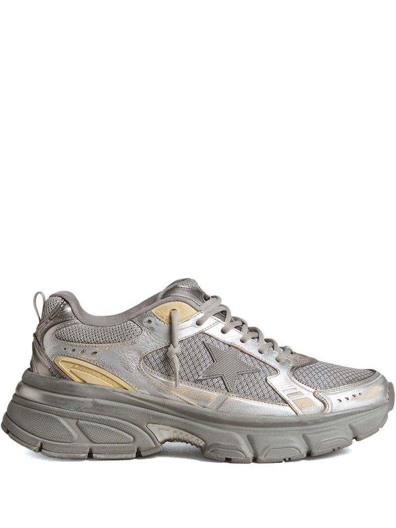 Golden Goose Stardan in white leather and glitter | Urbalenti™ NYC